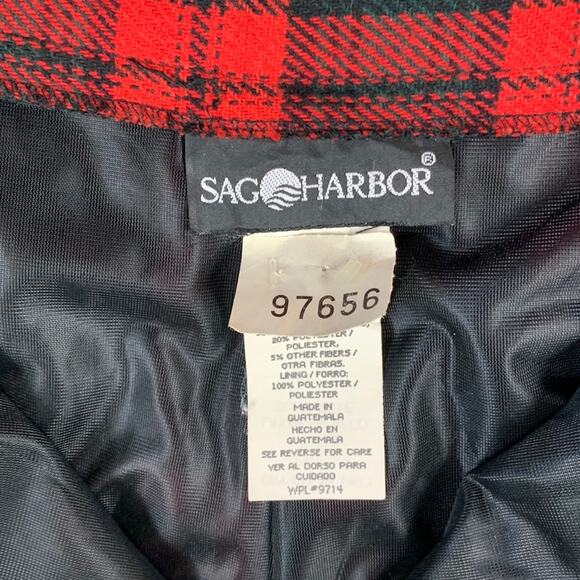 Vintage 90s Sag Harbor plaid wool blend hi rise pleated shorts, 14 - Picture 8 of 9